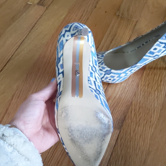 Sam Edelman Blue Patterned Women's Heels - Picture 5 of 14